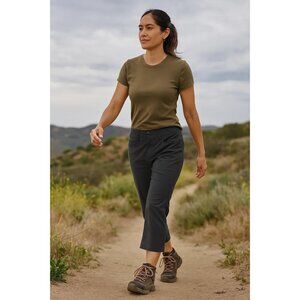 Prana Halle size 12 Blue Straight Leg Roll Up Convertible Women's Pants